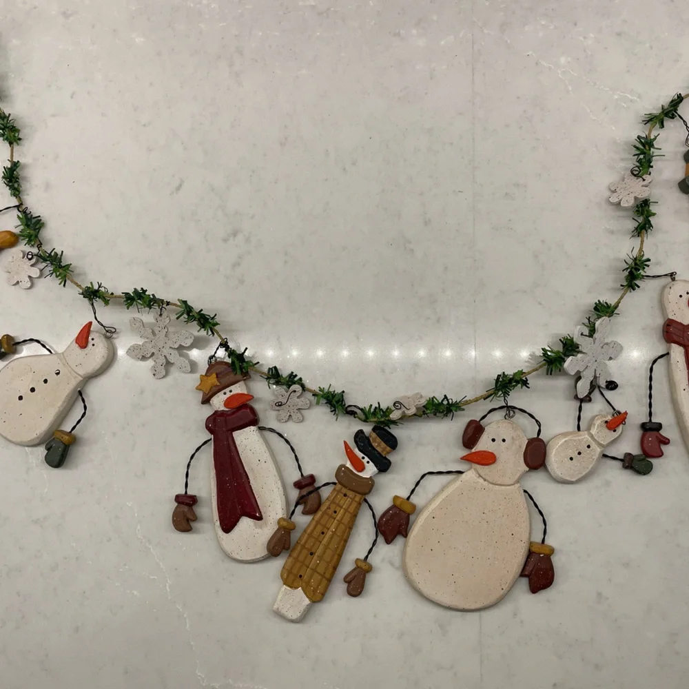 Wooden Snowman Garland
